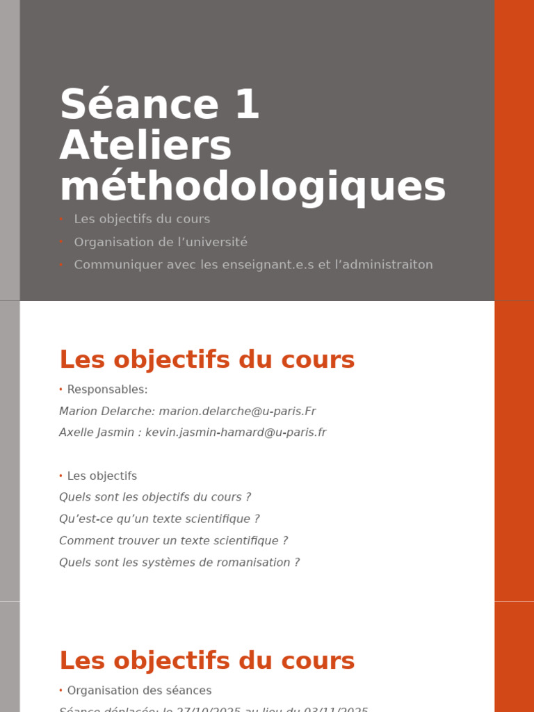 Ateliers Méthodologiques - Séance 1 | PDF