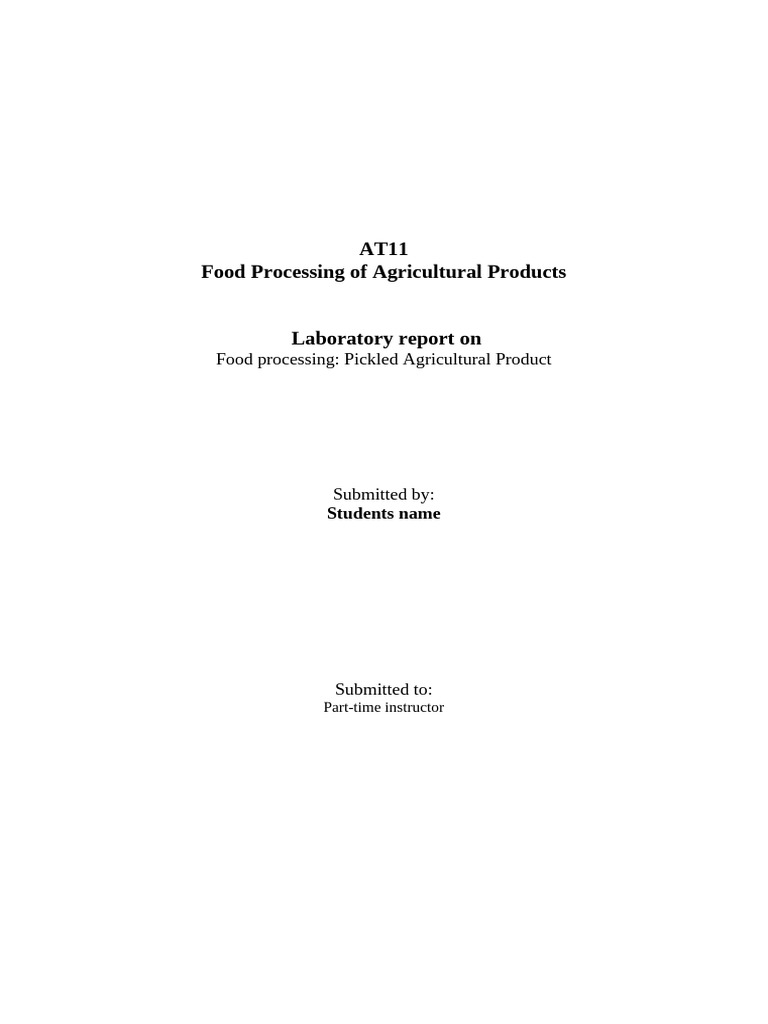 Pickling Techniques for Agricultural Products | PDF | Pickling | Food ...