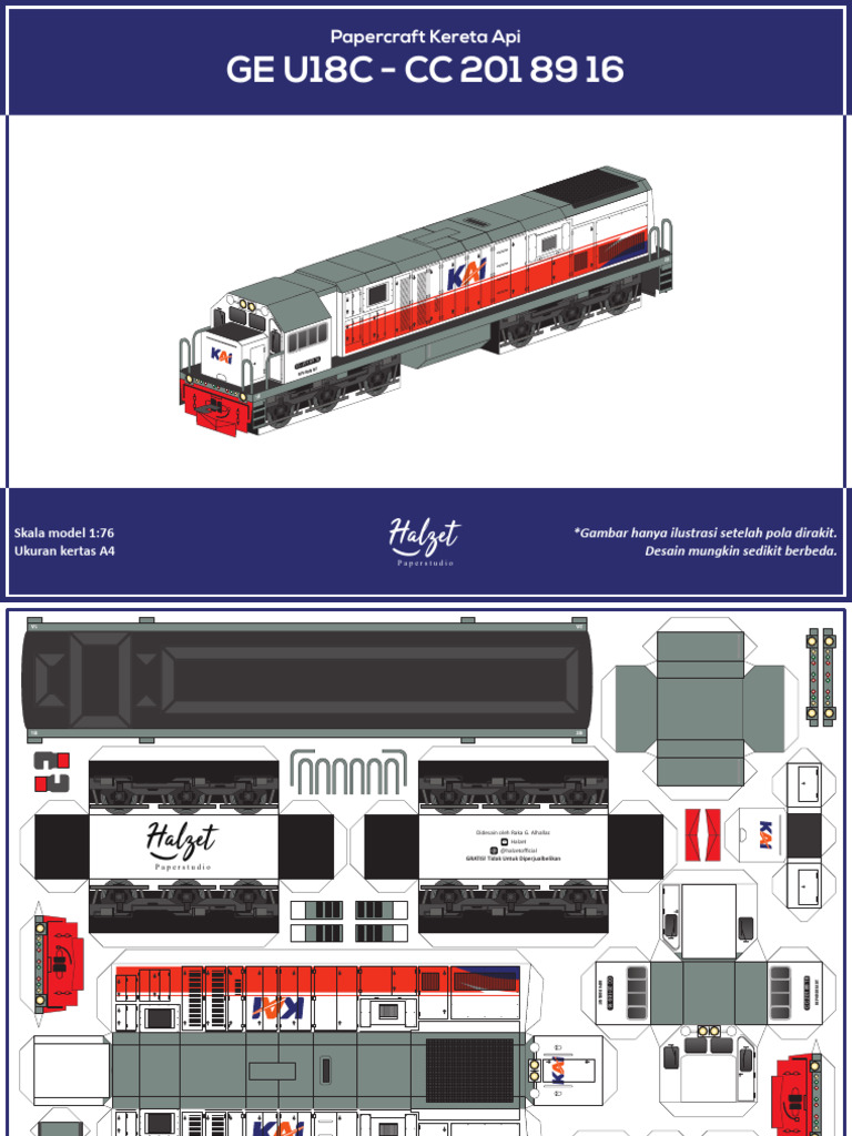 Papercraft Lokomotif CC 201 Gratis | PDF