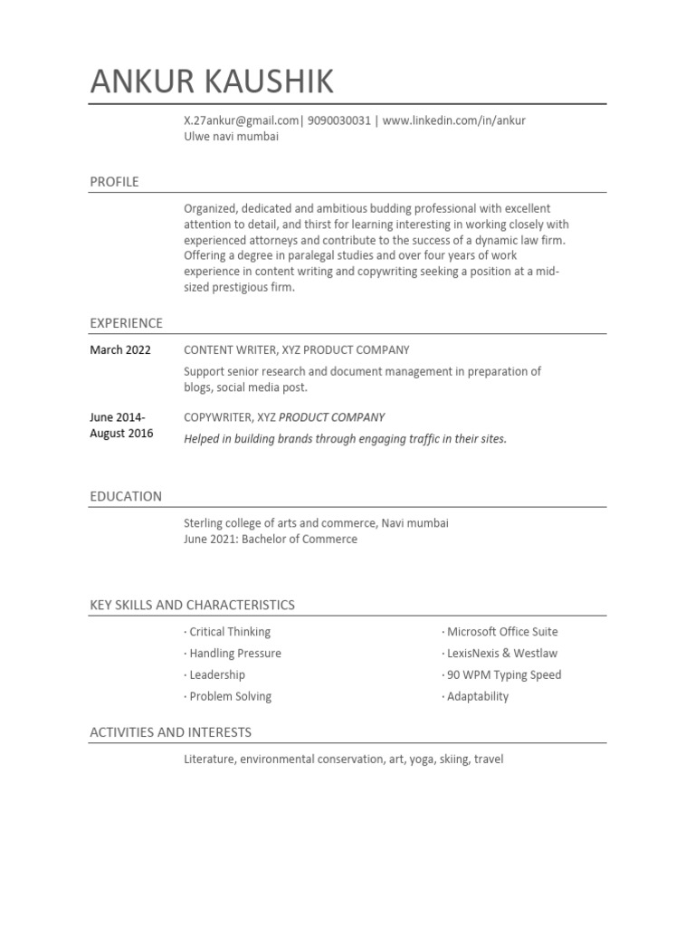 Ibs Format Resume | PDF