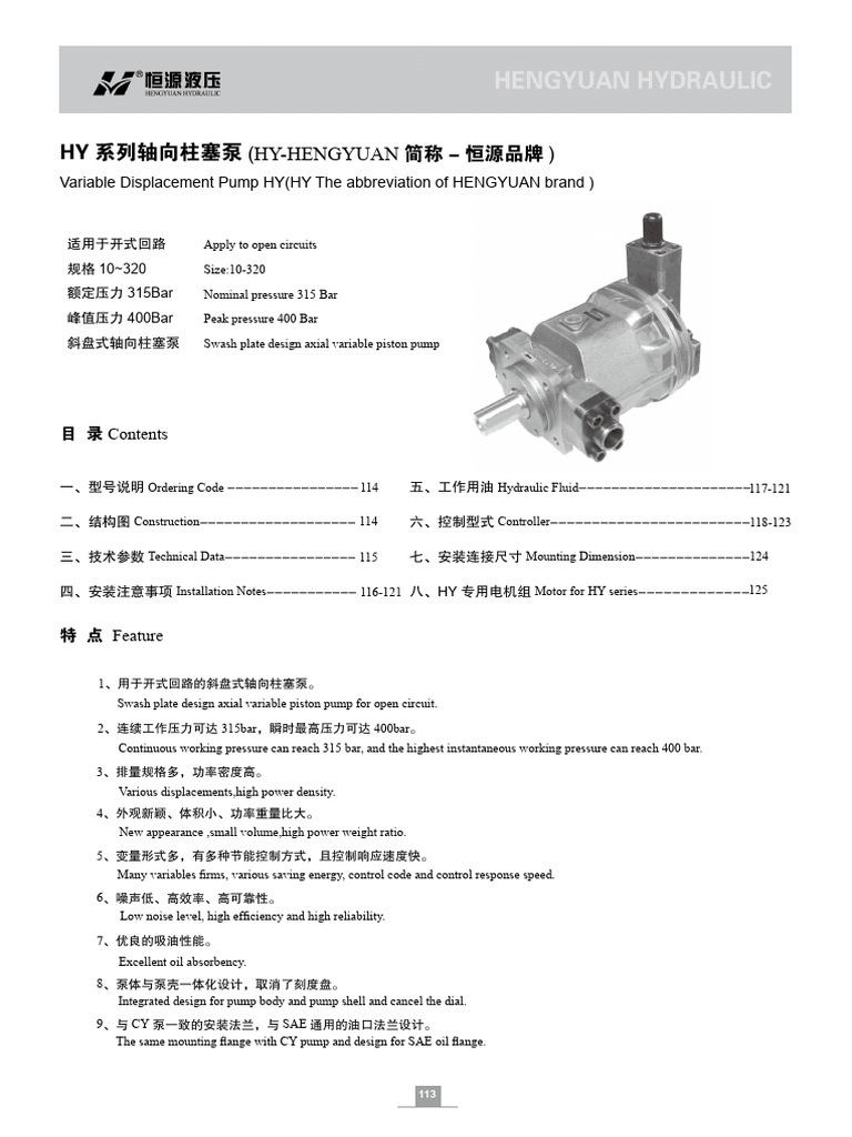 Hy-Hengyuan: Variable Displacement Pump HY (HY The Abbreviation of ...