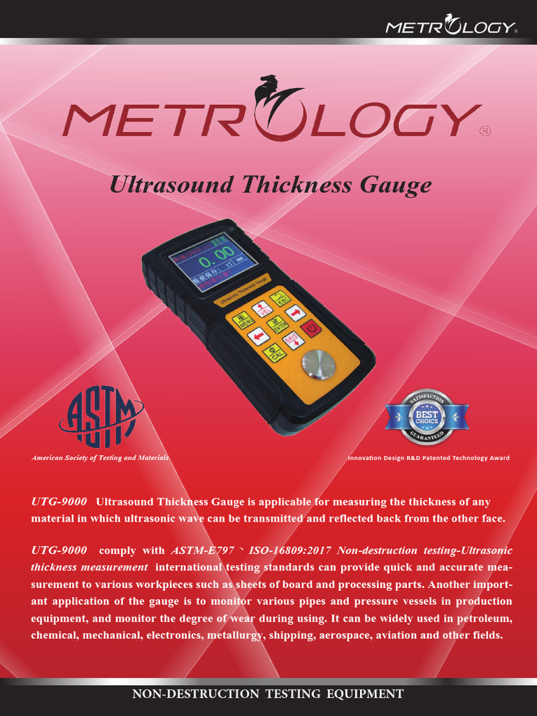 UTG-9000 Ultrasound Thickness Gauge | PDF | Ultrasound | Calibration