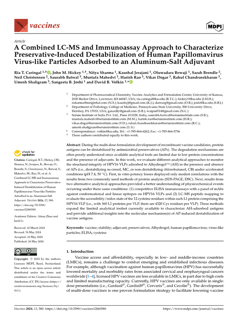 A Combined LC-MS and Immunoassay Approach to Characterize Preservative ...