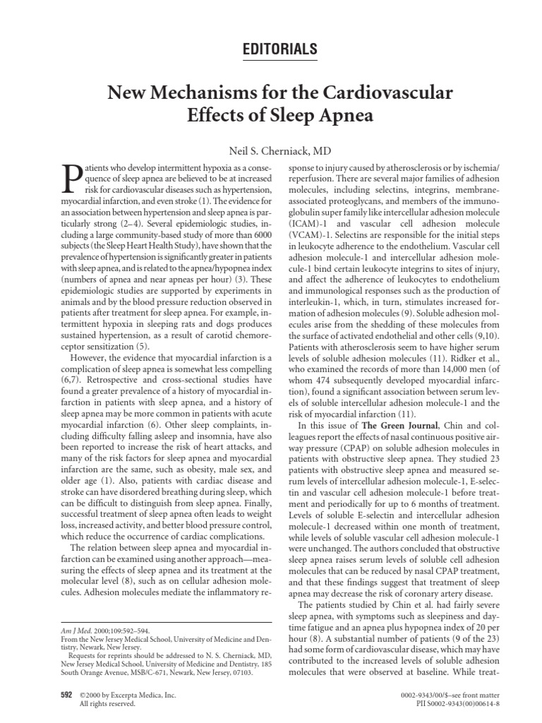 Cardiovascular Risks of Sleep Apnea | PDF | Sleep Apnea ...