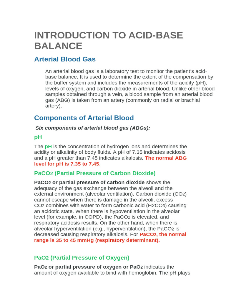 Understanding Arterial Blood Gas Analysis | PDF | Buffer Solution ...