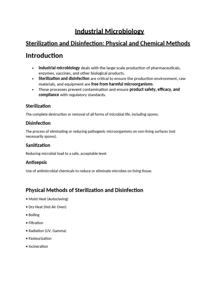 Sterilization and Disinfection Methods | PDF | Sterilization ...