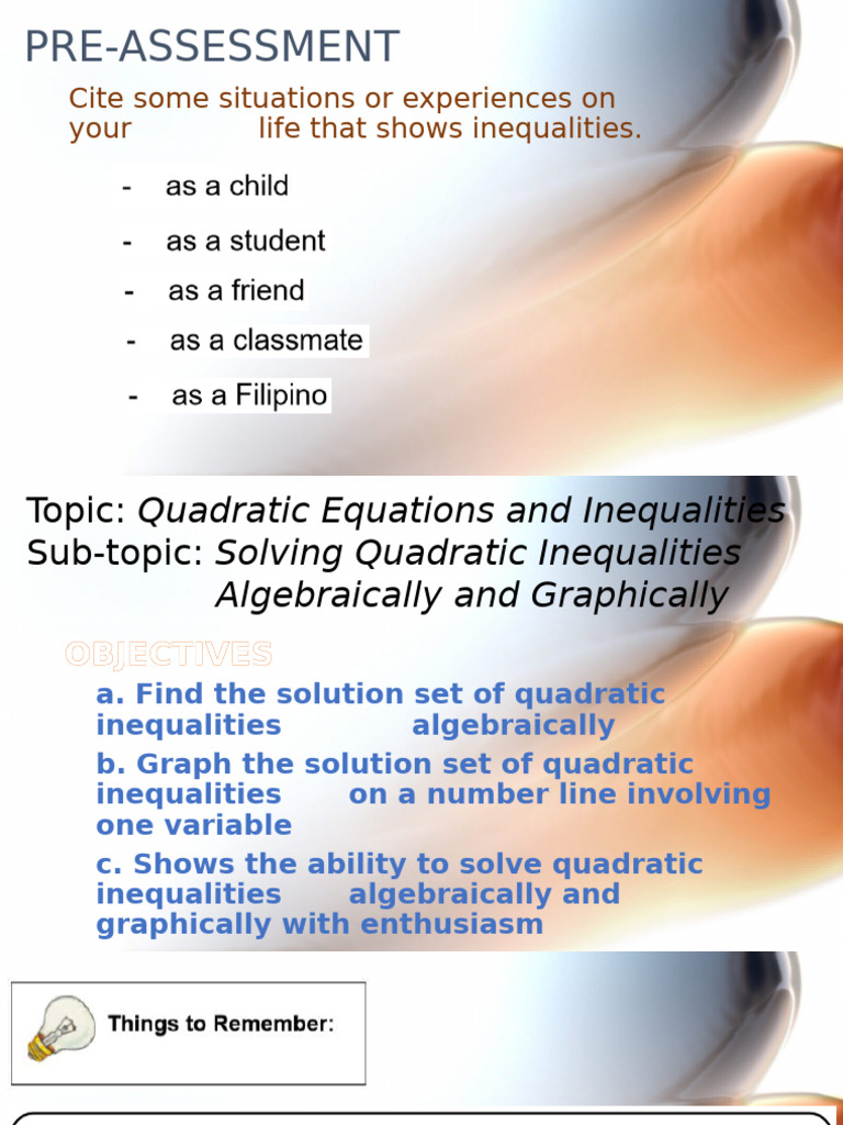 Lesson 11 Solving For Solution Set of QInq | PDF