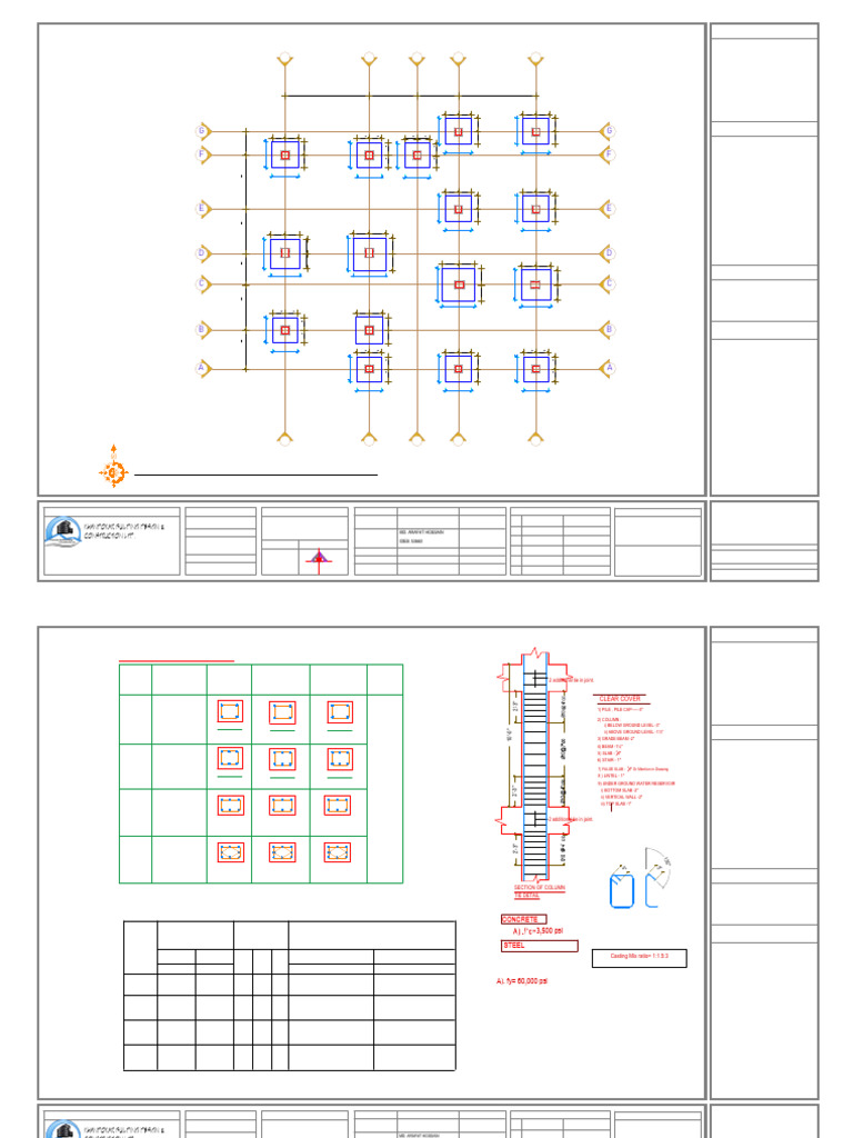 Column and Footing Layout Plan | PDF | Column | Architectural Design