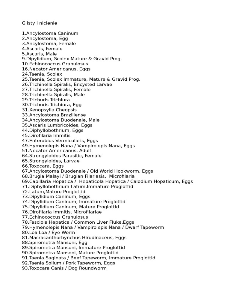 Comprehensive Guide to Parasites | PDF