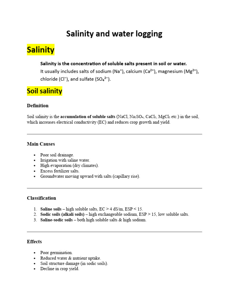 Understanding Soil Salinity Effects | PDF | Soil | Soil Science