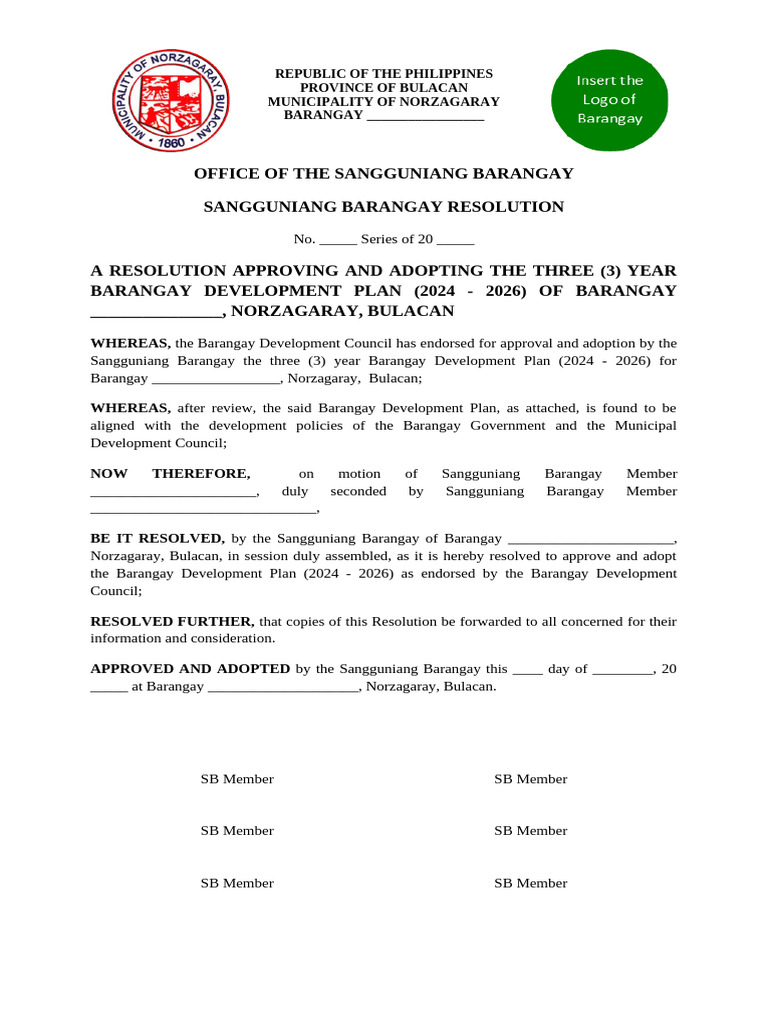 Barangay Development Plan 2024-2026 | PDF | Chess Theory | Chess