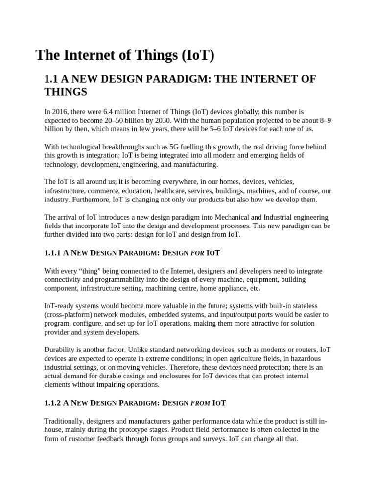 IoT Design Paradigms for Engineers | PDF | Internet Of Things ...