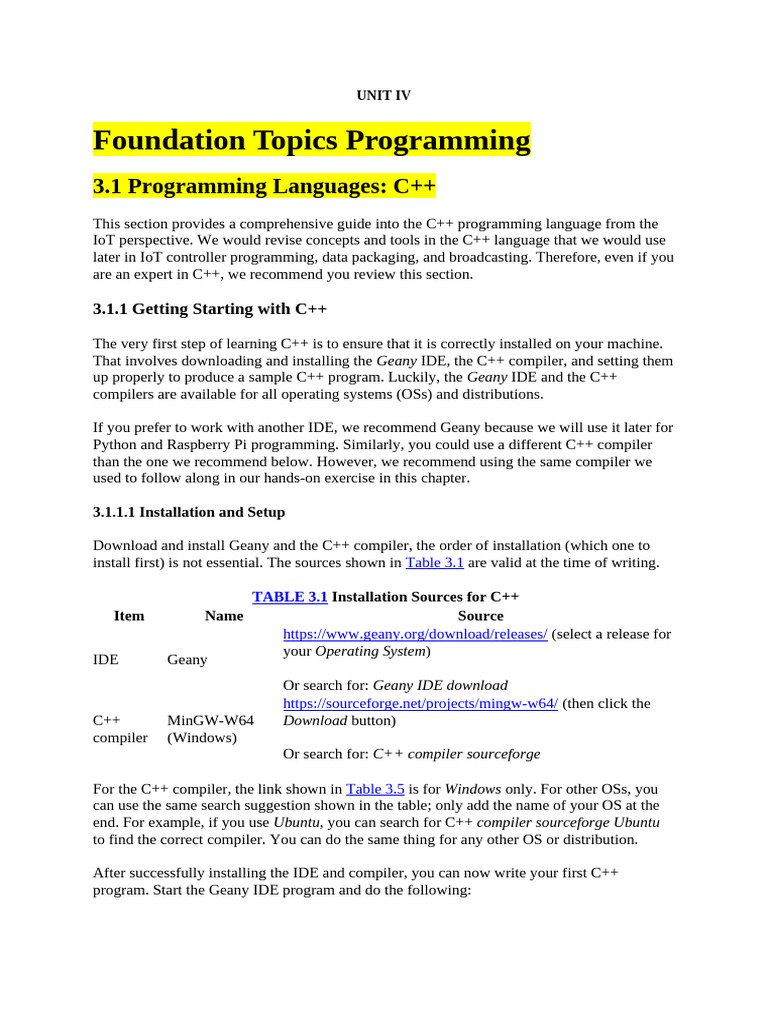 C++ Programming Guide for IoT | PDF | Data Type | Boolean Data Type