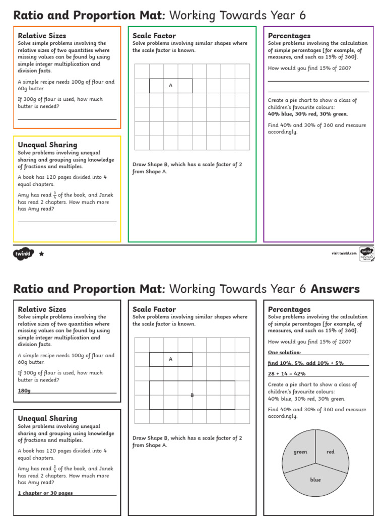 Ratio and Proportion Differentiated Maths Mats Ver 1 | PDF | Ratio ...