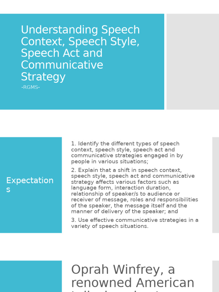 Speech Context and Communication Strategies | PDF | Human Communication ...