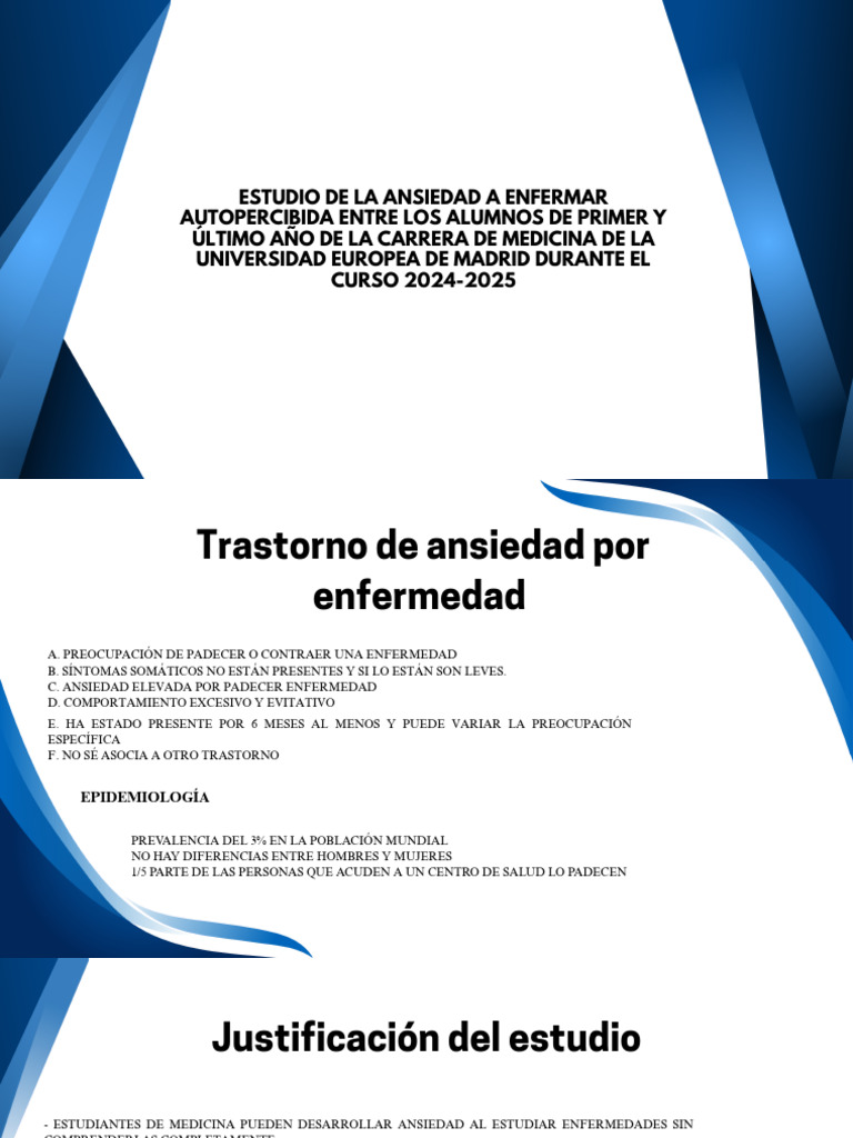Ansiedad a Enfermar en Estudiantes de Medicina | PDF | Ansiedad | Medicina