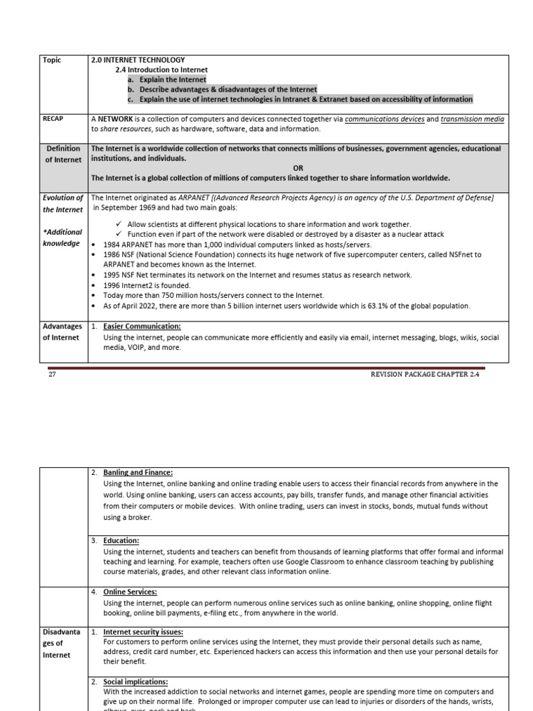 2.4 Intro To The Internet | PDF | Computer Network | Internet