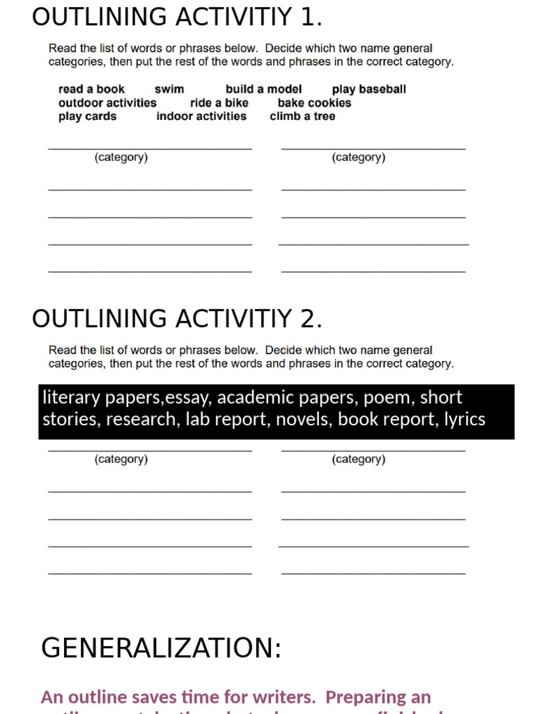 OUTLININING | PDF