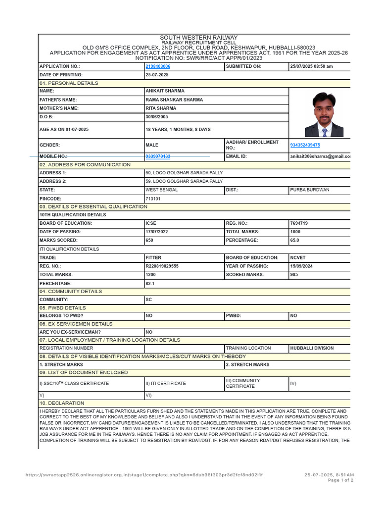 Application For Apprenticeship Training | PDF