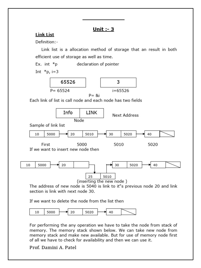 Understanding Linked Lists in Data Structures | PDF | Pointer (Computer ...