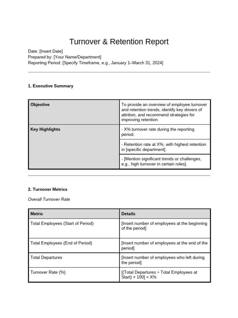 Employee Turnover & Retention Insights | PDF | Employee Retention ...