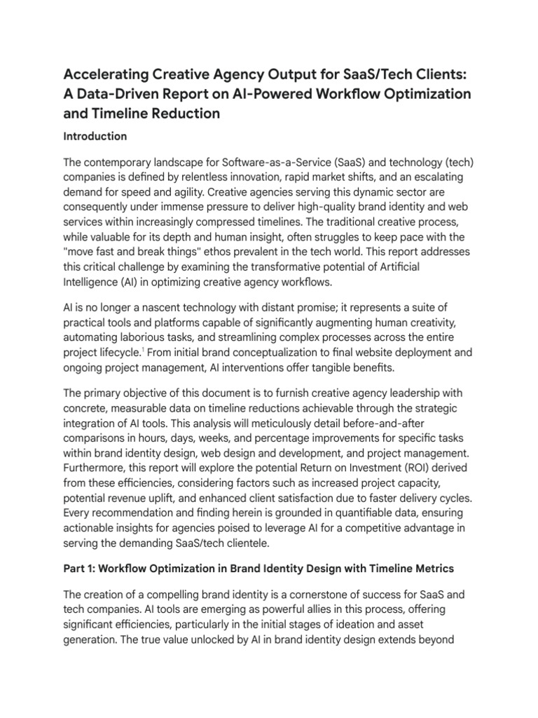 AI Workflow Optimization for Creative Agencies | PDF | Artificial ...