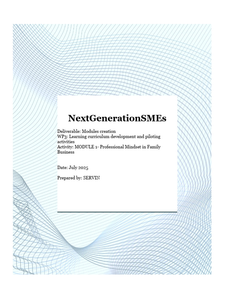 NextGenerationSMEs - Final | PDF | Leadership | Governance