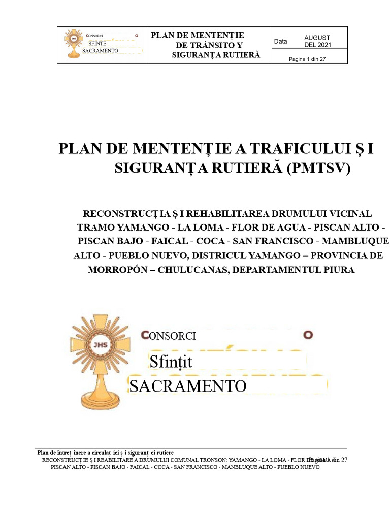 Plan de Mentenție A Traficului Și Siguranței Rutiere | PDF