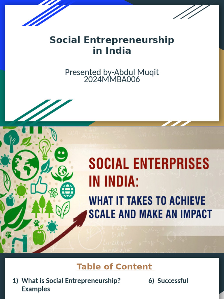 Social Entrepreneurship in India: Overview and Impact | PDF | Social ...