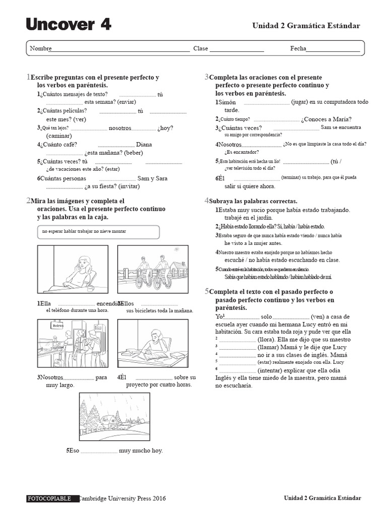 Ejercicios de Presente Perfecto en Inglés | PDF