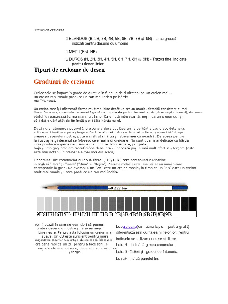 Tipuri de Creioane | PDF