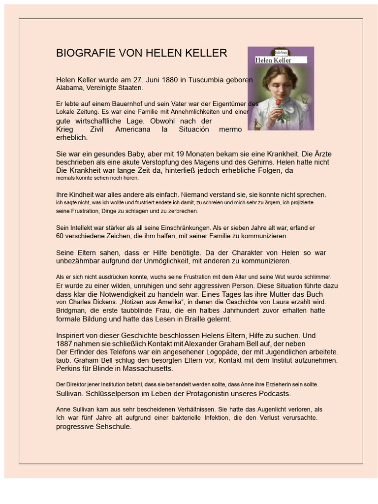 Biografie Von Helen Keller | PDF
