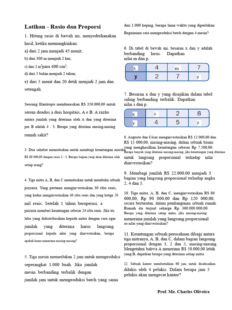 Latihan - Rasio Dan Proporsi | PDF