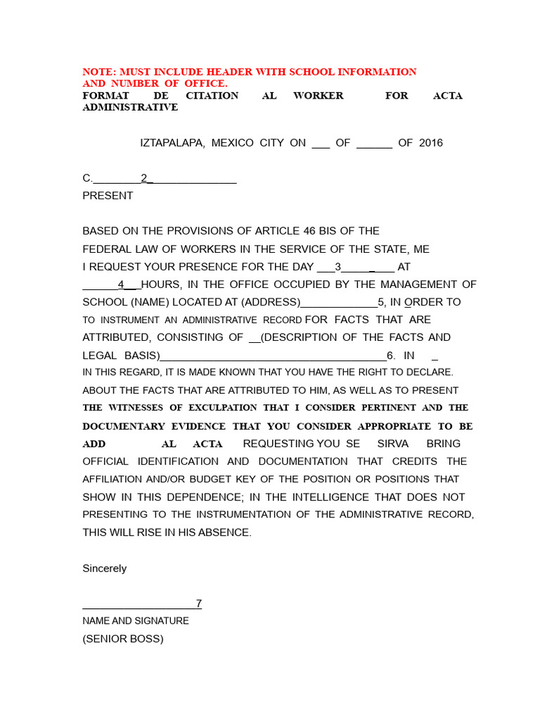 Administrative Record Citation Template | PDF | Witness | Summons