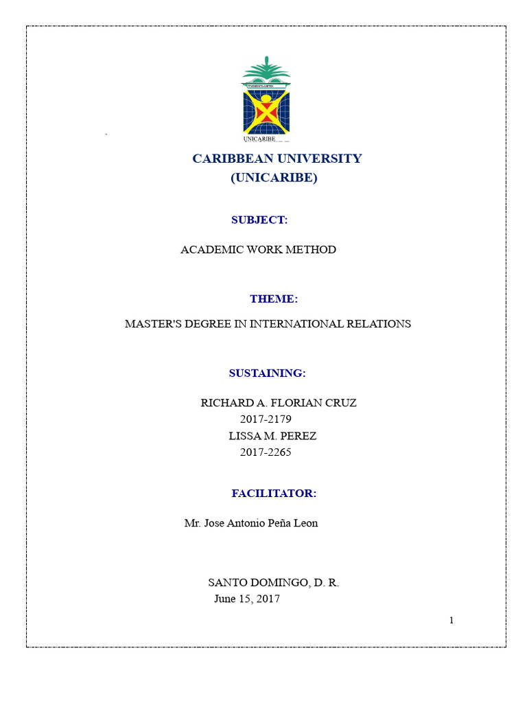Final Project Master's Method in International Relations | PDF ...