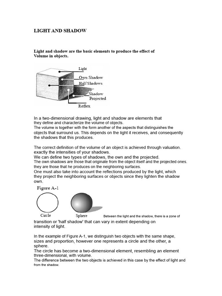 Light and Shadow | PDF | Drawing | Shadow