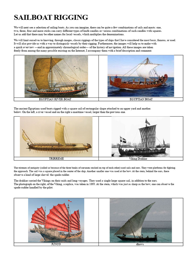 Rigging On Sailing Boats | PDF | Mast (Sailing) | Galley