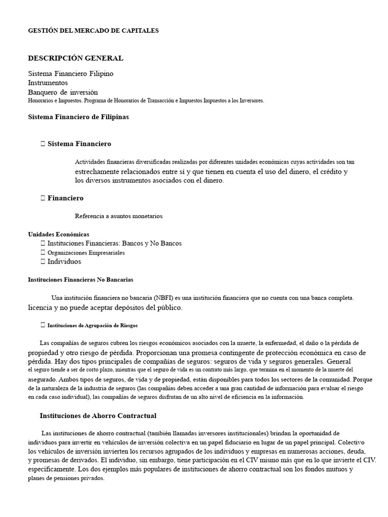 Gestión Del Mercado de Capitales | PDF | Bancos | Inversiones