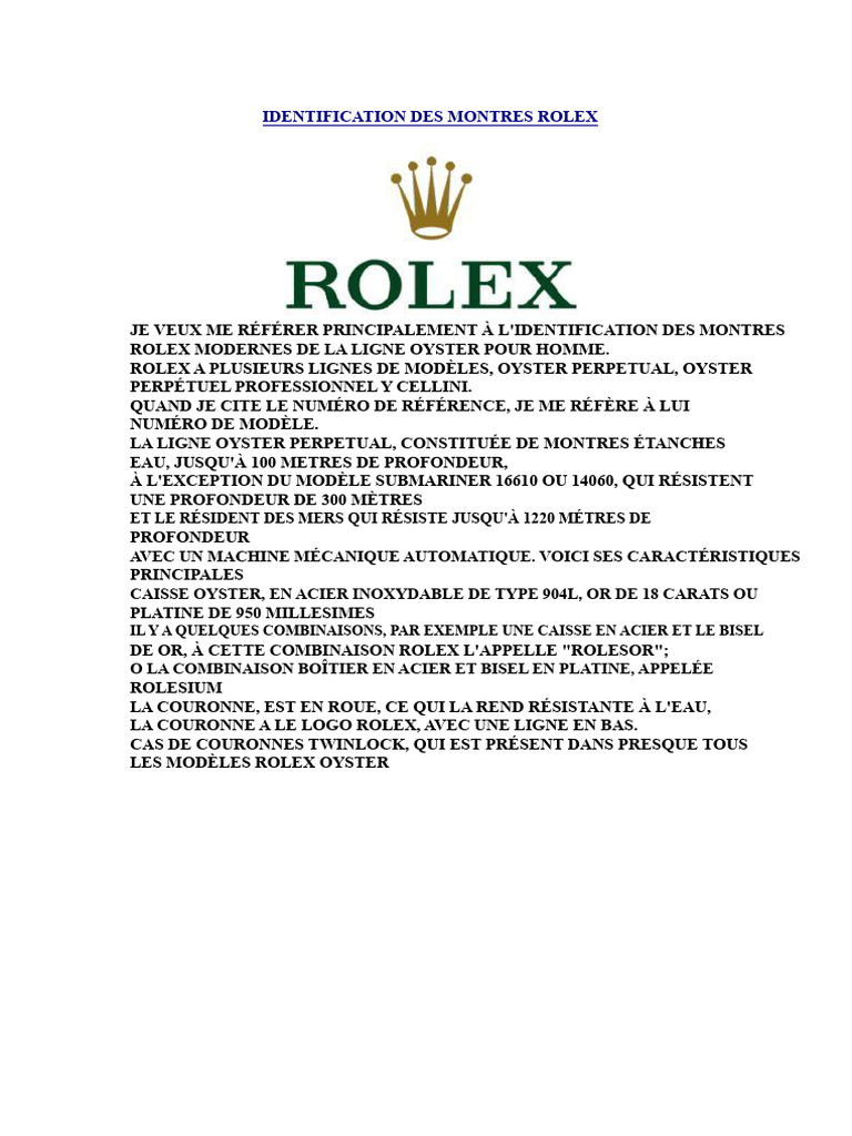 Authenticité Rolex | PDF | Outils portables | Montre (horlogerie)