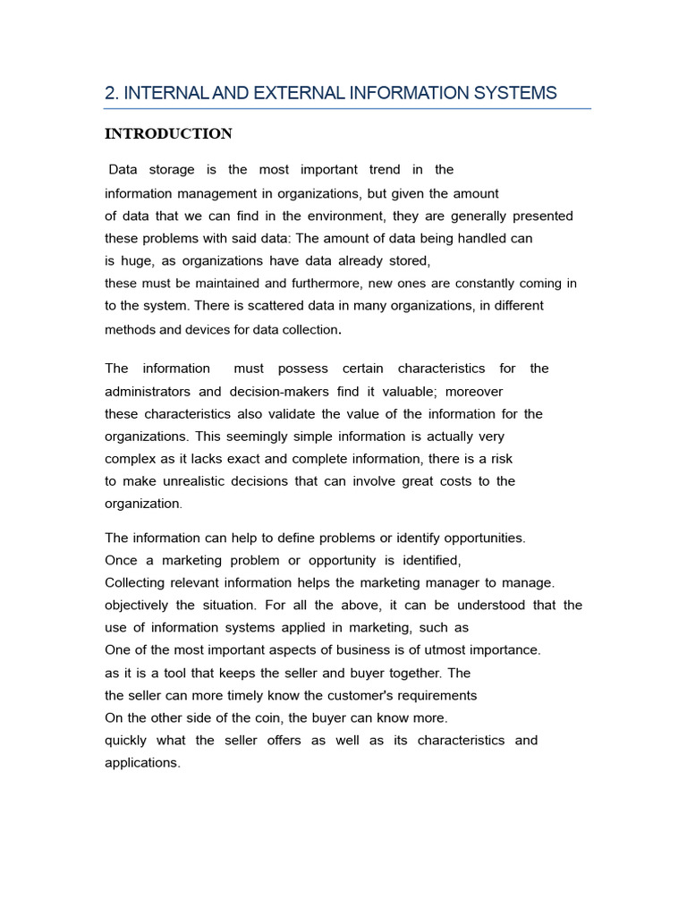 Internal and External Information Sources | PDF | Databases | Data
