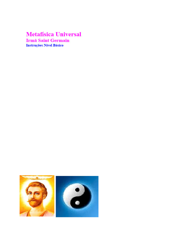 Guia Metafísica Universal (Nível Básico) Irmandade Saint Germain | PDF ...