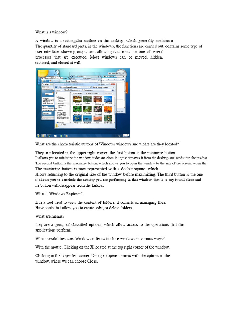 Understanding Computer Windows | PDF | Window (Computing) | Button ...
