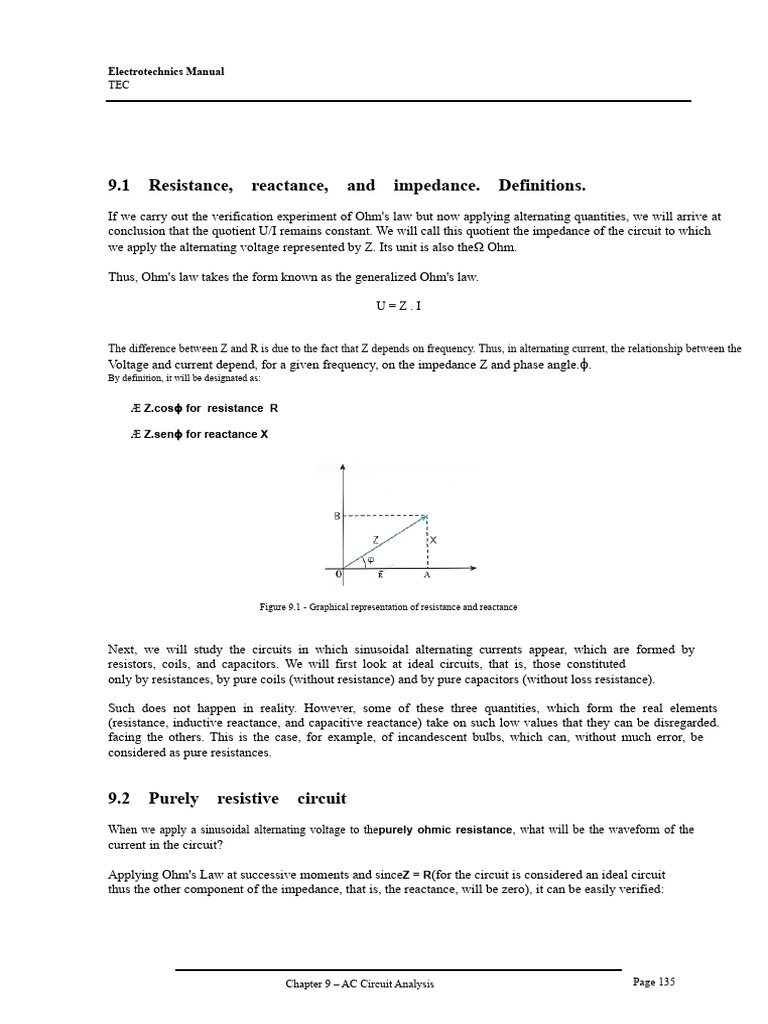 AC Circuit Analysis: Impedance & Reactance | PDF | Electrical Impedance ...