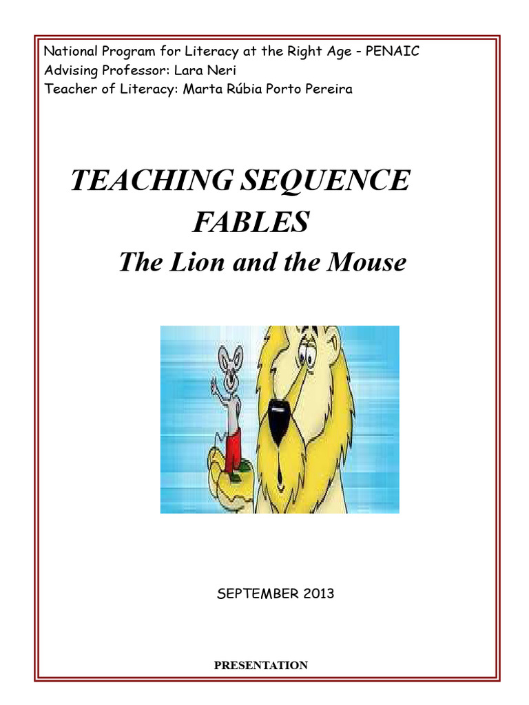 Teaching Sequence: The Lion and the Mouse | PDF | Narrative | Literacy