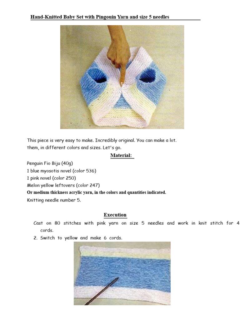 15) Hand Knitting Recipe - Hand Knitted Vest For Baby | PDF