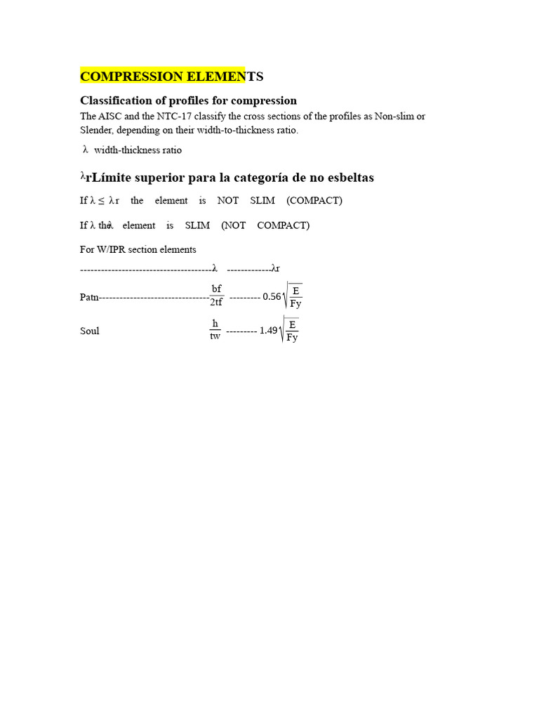 Compression and Bending Elements in Steel | PDF | Buckling | Beam ...