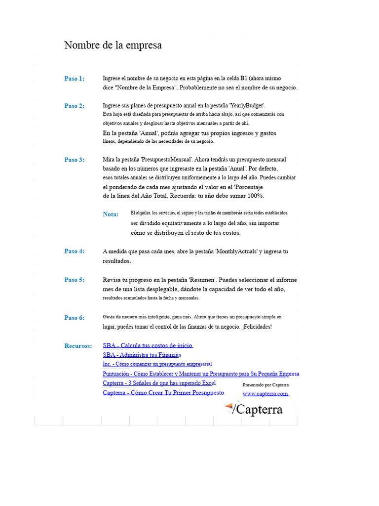 Guía para Crear un Presupuesto Empresarial | PDF | Presupuesto | Economias