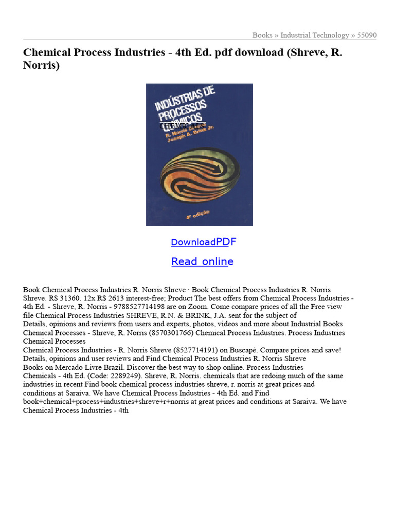 Chemical Process Industries 4th Ed. PDF | PDF
