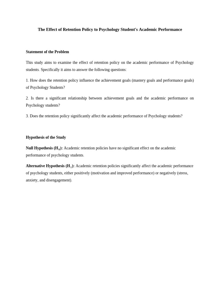 Statement of The Problem | PDF