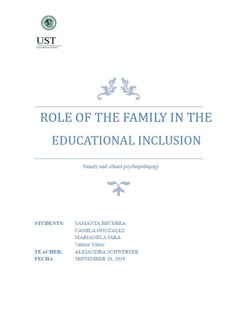 Role of the Family in Educational Inclusion | PDF | Inclusion ...
